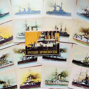 Set 16 Sowjetische Vintage Postkarten UdSSR Schlachtschiffe. Marineschiffe Segelboote Dampfer Atomkriegsschiff U-Boot Raketenboot Seeminenweeper