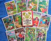 Set of 16 Vintage soviet Postcards Ivan the peasant 39 s son and the Chudo-Yudo. Illustration ussr folk tales USSR Print fairy tale drawing