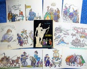 RARE Set of 16 OLD Vintage soviet Postcards Made in USSR 1979 Cartoons Lefthander. Unused collectible Postcard Art Folk fairy tales card