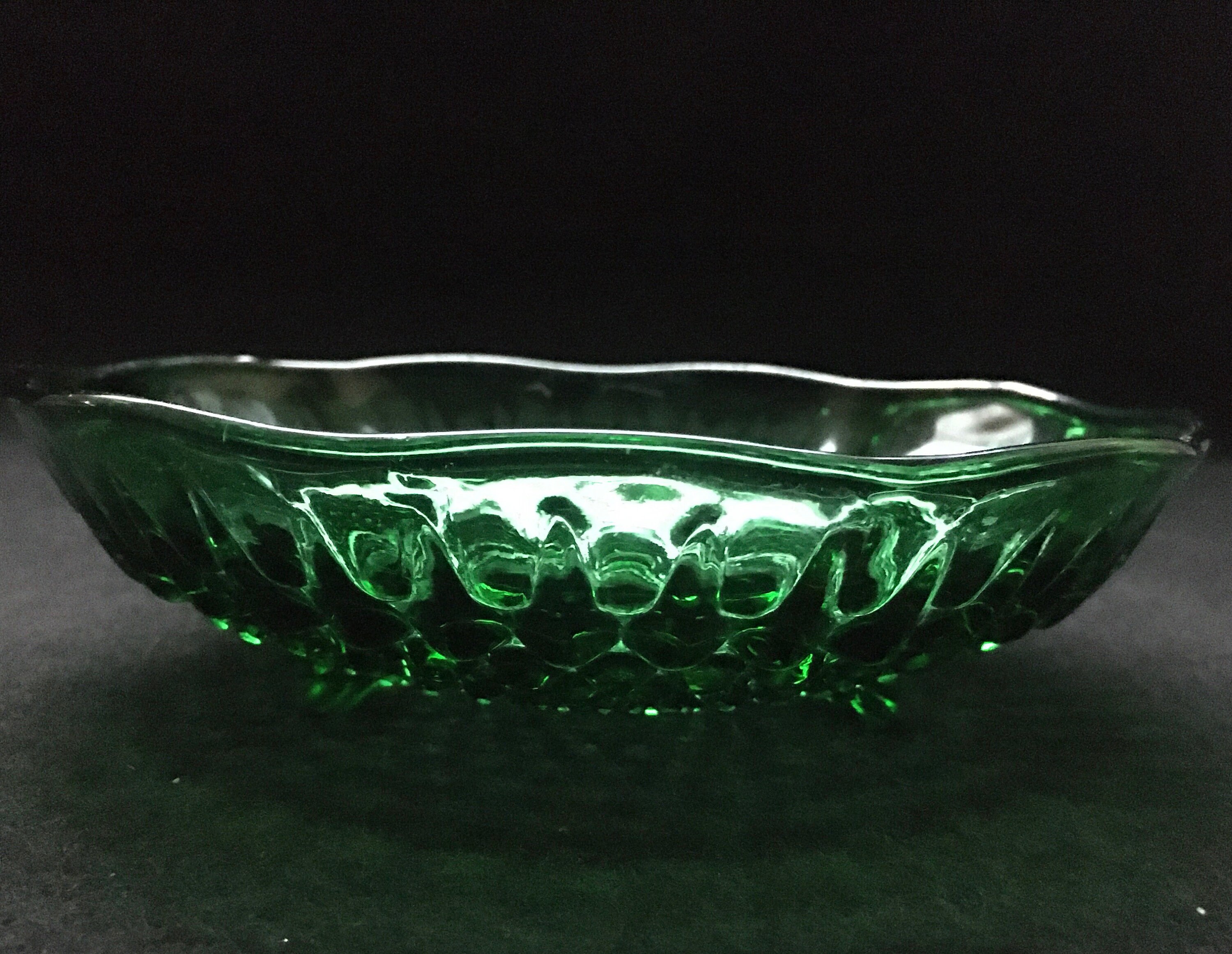 Green Depression Glass Candy Dish made by Fostoria. Etsy