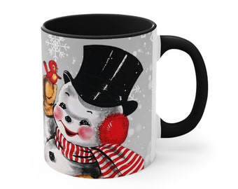 Tasse de Noël bonhomme de neige. Verres de Noël. Cadeau de Noël.