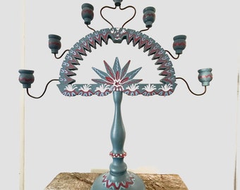 Candelabros de arte popular sueca, Småland Feststake Suécia 1980