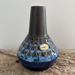Vase en céramique Søholm Stentøj 3323, Einar Johansen Danemark 1960, signé