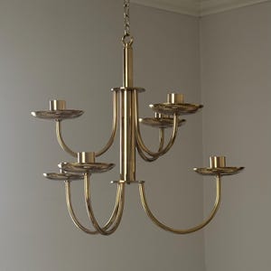 Josef Frank Brass Chandelier for Firma Svenskt Tenn | 1990s Swedish Design | Scandinavian Interior Design
