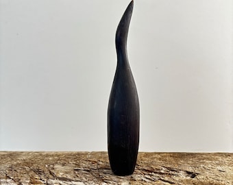 Houten figuur, minimalistische vogelsculptuur, Zweden 1960