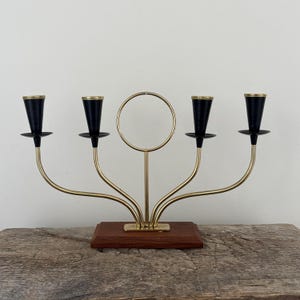 Gunnar Ander Candelabra, Advent, Ystad Metall Sweden 1960. | Scandinavian Design | minimal Design | Mid Century Modern | Teak and Metal