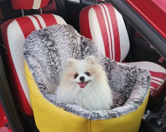 Car seat with fur for a dog Seat in a car for dogs puppies Winter car seat for Spitz Yorkie Maltipoo Maltese Chihuahua car seat For pets