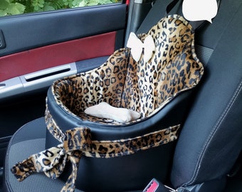 Car Seat For Dog Leopard Puppy Autogamak For Mini Dog With Enimal Print Car Seat For York Chihuahua Toy Terrier Spitz  Car seat  mini puppy