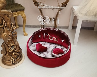 Dog Bed Puppy Mattress Personalized Pomeranian Bed Personalized Dog Birthday Gift Personalisiertes Geschenk für einen Hund. Hundebett. Bett