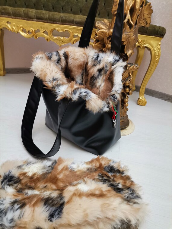 Dog Carrier Bag Winter Puppy Bag Dog Walking Backpack Pet Accessories Dog Purse Spitz Chihuahua Fox Fur Designer Bag Mini Dog Carrier Etsy