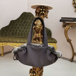 Taschentuch Tasche Tragetasche mit Fell für Welpen als Tragetuch für Minihunde Tierzubehör Shop for Dogs Katzentragetasche Hunde für unterwegs