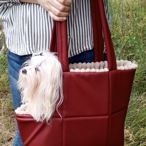 Stylish dog carrier bag Dog carrier Puppy carrier bag Tragetasche für Hunde Tasche mit Fell für einen Welpen Sac pour chien Porte-chiot Sac image 5