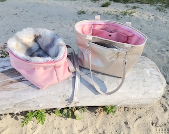 Removable Fur Dog Carrier Puppy Fur Bag for Cold Weather Hundetasche Pelzträger für Welpen Umhängetasche für Haustiere Hundezubehör