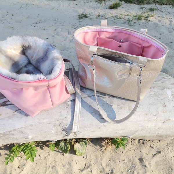 Removable Fur Dog Carrier Puppy Fur Bag for Cold Weather Hundetasche Pelzträger für Welpen Umhängetasche für Haustiere Hundezubehör