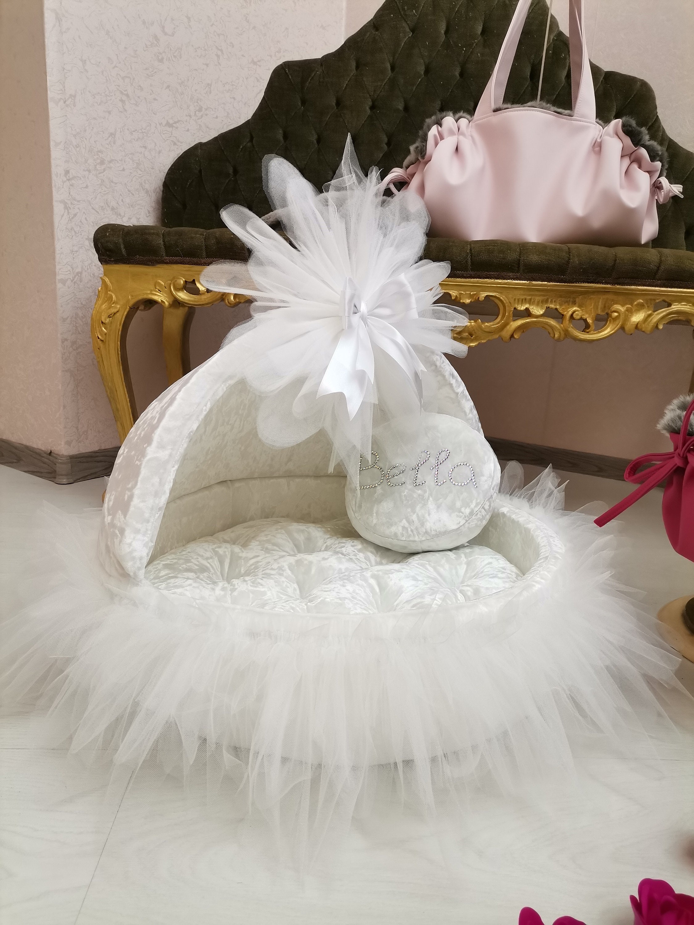 Bed for Dog Mini Pet Furniture Princess House, Pet Cradle, Small Dog ...