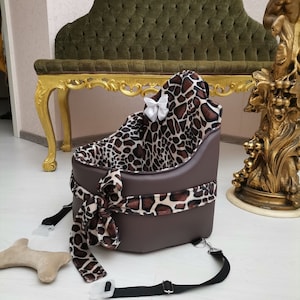 Autostoeltje voor hond Luipaard Puppy Autogamak voor minihond met Enimal-print Autostoeltje voor York Chihuahua Toy Terrier Spitz Autostoeltje mini puppy