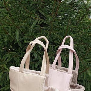 Stylish dog carrier bag Dog carrier Puppy carrier bag Tragetasche für Hunde Tasche mit Fell für einen Welpen Sac pour chien Porte-chiot Sac image 9