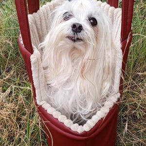 Stylish dog carrier bag Dog carrier Puppy carrier bag Tragetasche für Hunde Tasche mit Fell für einen Welpen Sac pour chien Porte-chiot Sac image 4