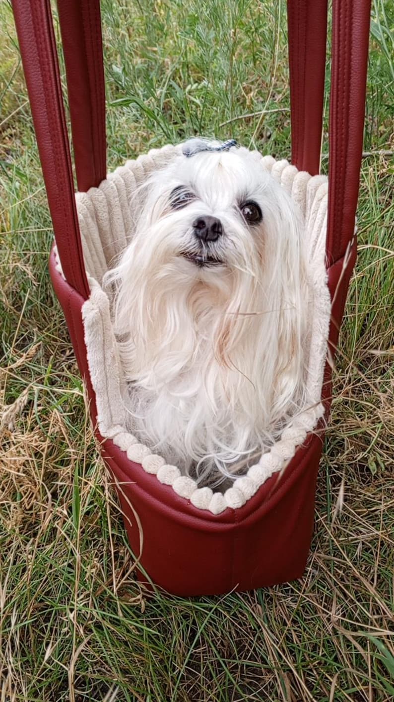Stylish dog carrier bag Dog carrier Puppy carrier bag Tragetasche für Hunde Tasche mit Fell für einen Welpen Sac pour chien Porte-chiot Sac image 4