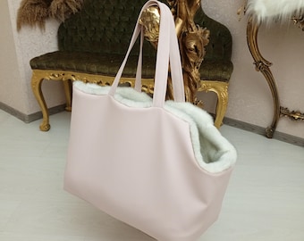 Borsa invernale per cani con pelliccia per cuccioli Borsa calda per cani Borsa per cani Zaino leopardato per cani Accessori per cani Chihuahua Toy Terrier