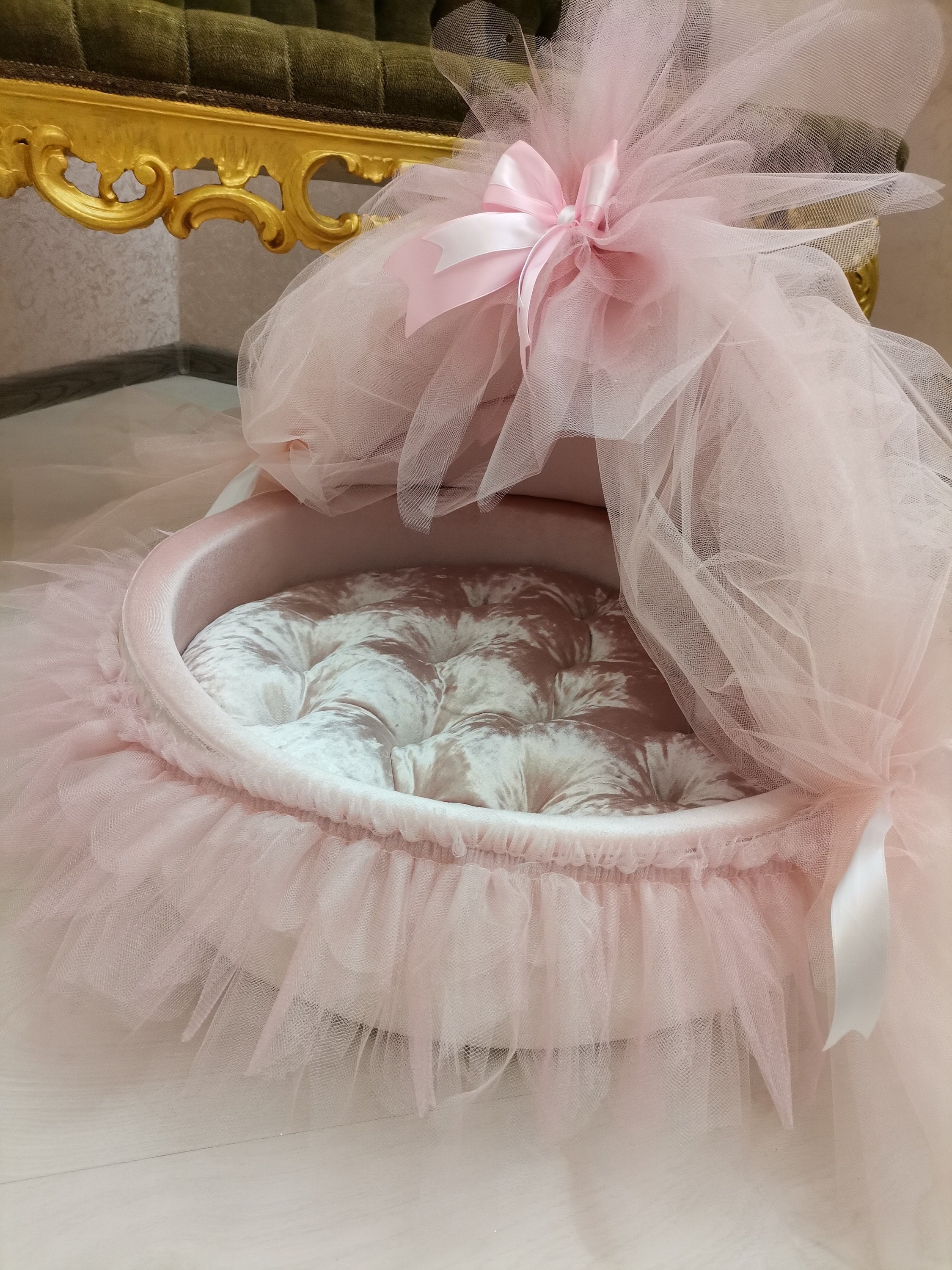 Bed for Dog Mini Pet Furniture Princess House, Pet Cradle, Small Dog ...