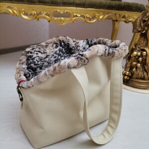 Tragetasche mit Fell für Hundeschling für Welpe Fell Tasche für Chihuahua Träger für Spitz Winter Tasche für Hunde Kosmetiktasche für Mini Hunde