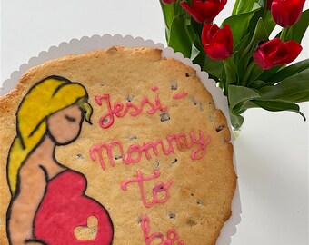 Personalisierte Riesen-Cookies, Keks mit deinem Wunschmotiv, Geschenk fürs Baby,Babyparty, Geburt, Babydaten, Babyshower,Gender Reveal Party