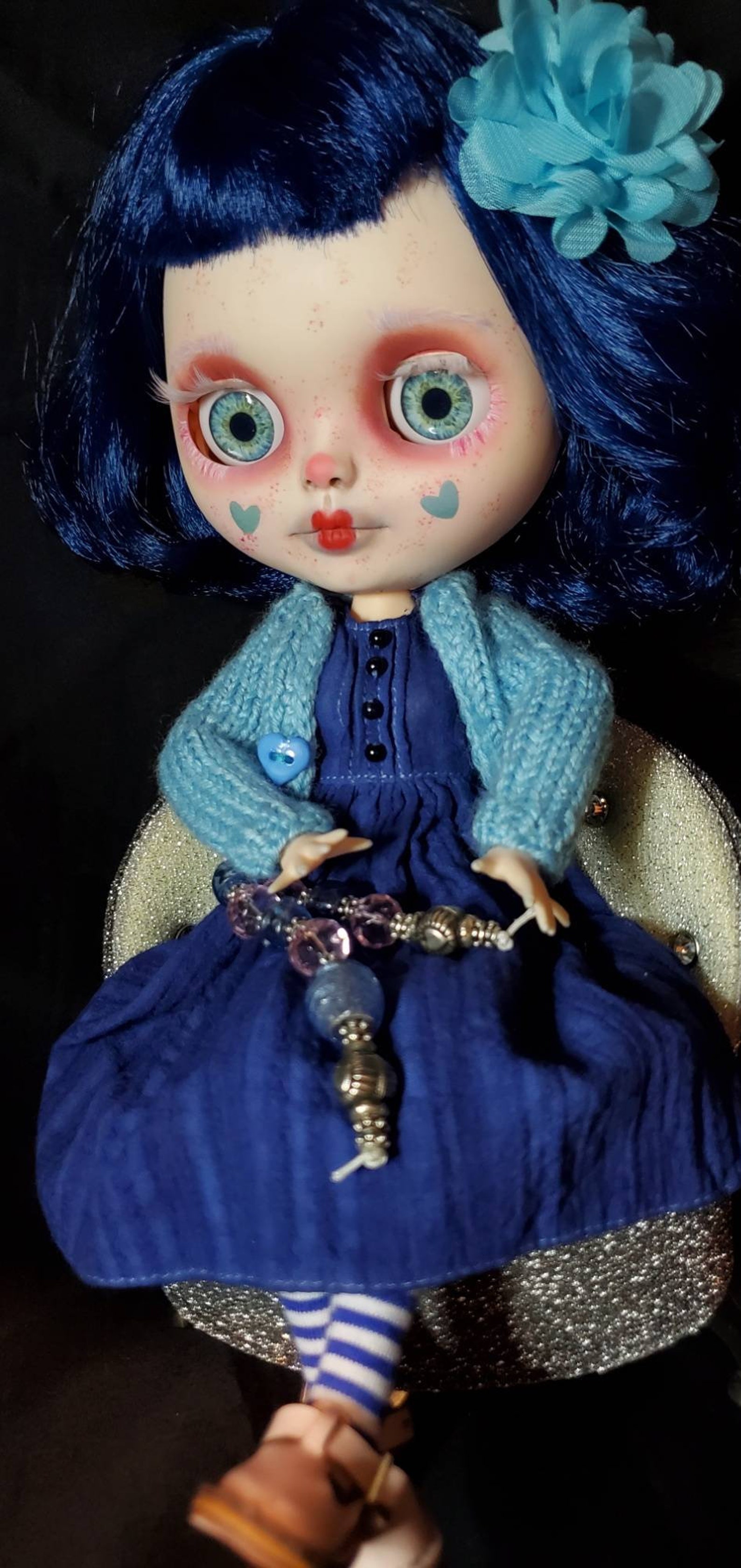 Poupée Blythe Custom OOAK - Lydia De Beetlejuice - Personnalisée France - Unique