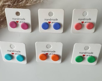 Handgemachte Polymer Clay Ohrstecker: Bunte Hypoallergene Ohrringe, Verschiedene Größen