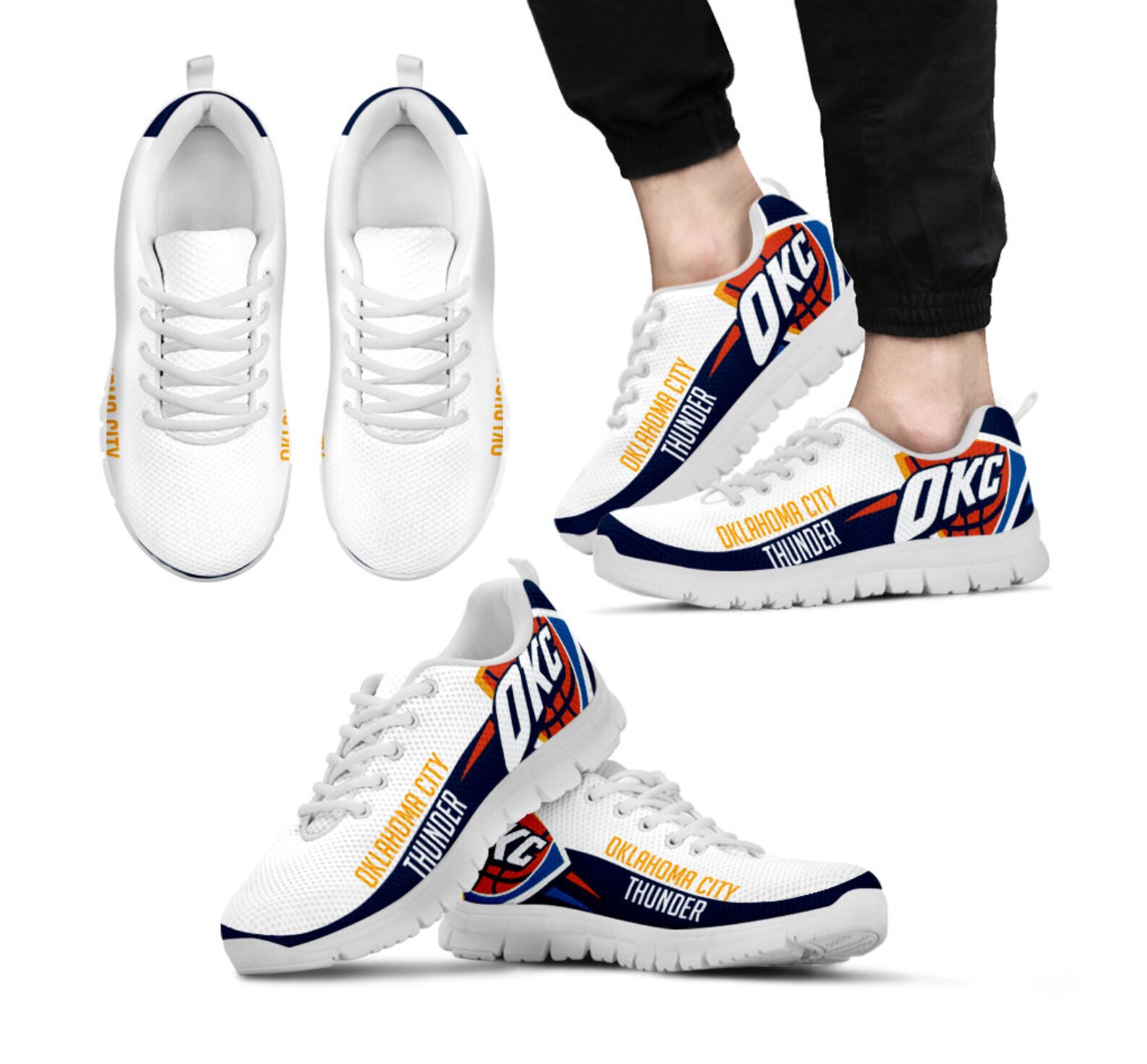 Oklahoma City Thunder Custom Sneaker Basketball Shoes Etsy Oklahoma City Thunder Custom Sneaker Basketball Shoes Etsy