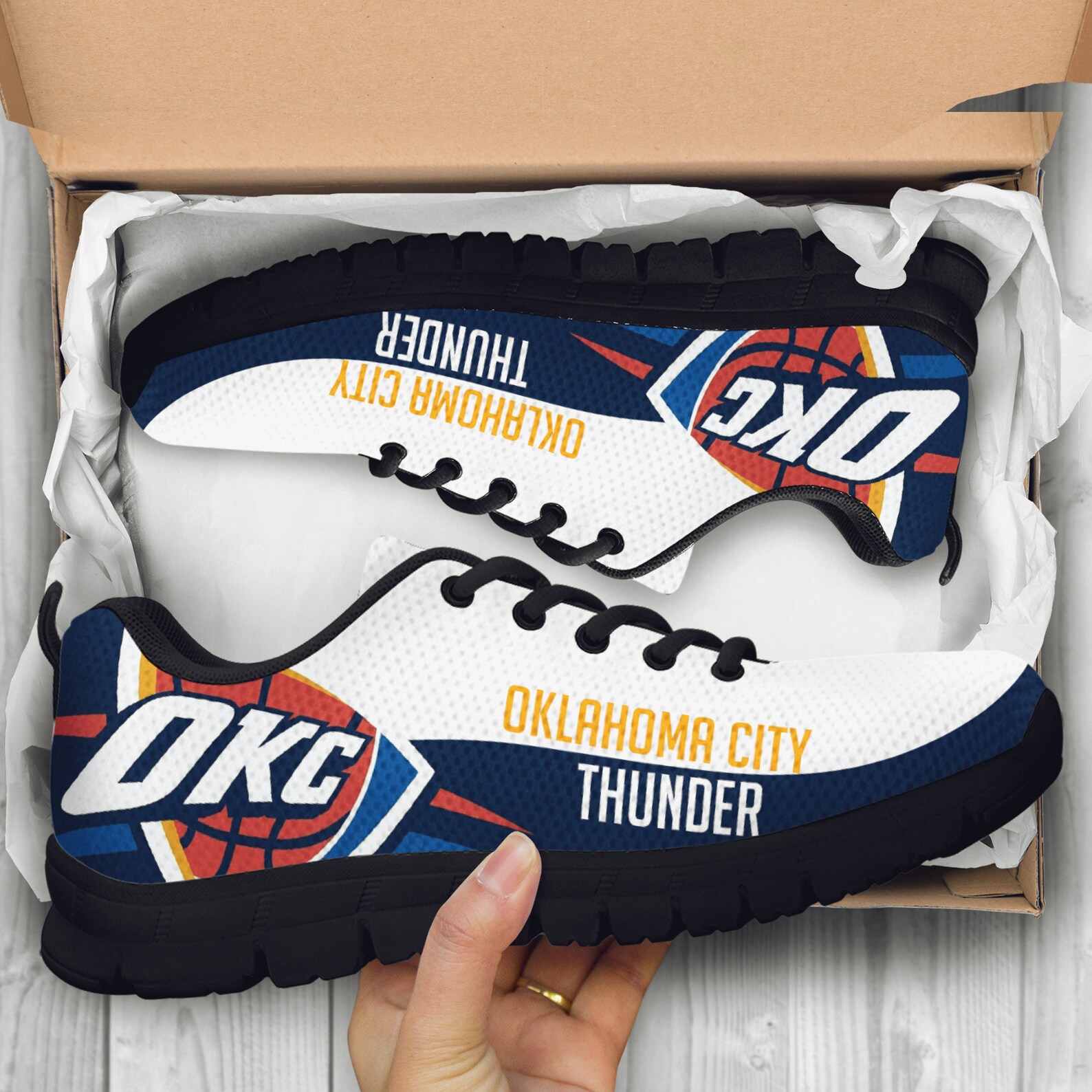 Oklahoma City Thunder Custom Sneaker Basketball Shoes Etsy