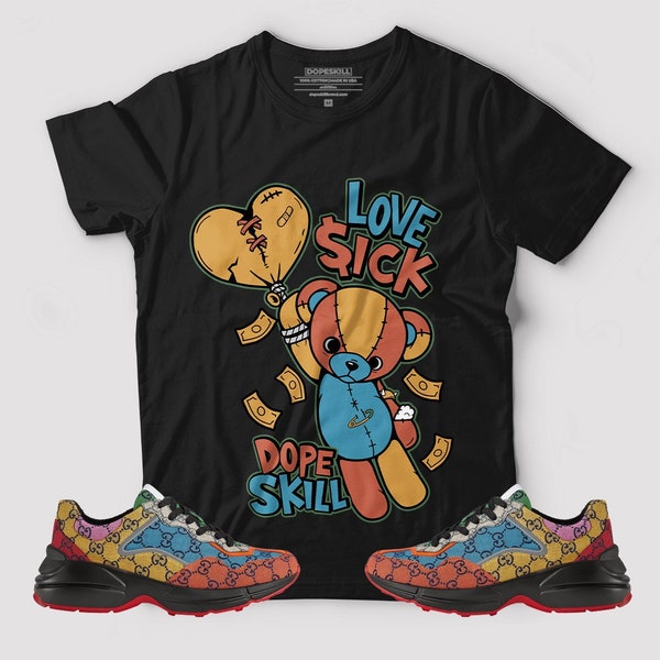 Love Sick Graphic To Match Gg Rhyton Multicolor Canvas T-Shirt