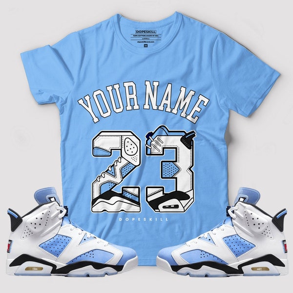 university blue jordan 1 shirt