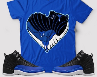 black and blue jordan 12 shirts