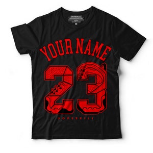 Your Name & No.23 To Match Jordan 9 Chile Red T-Shirt