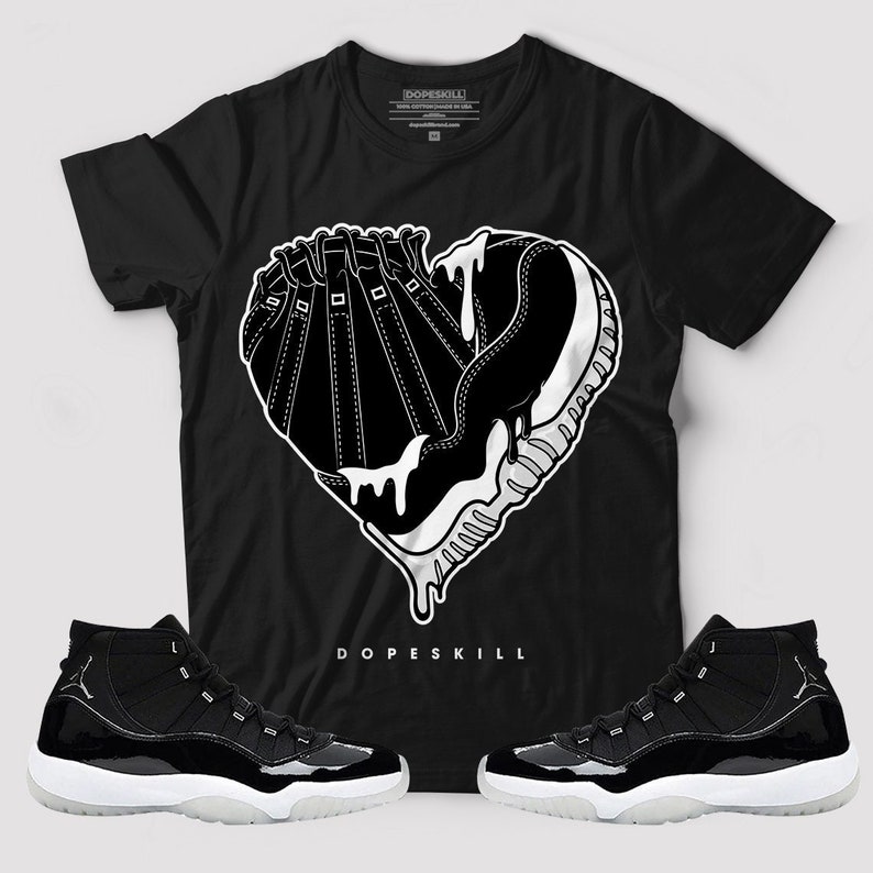 Heart Jordan 11 Graphic To Match Jordan 11 Jubilee T-Shirt 