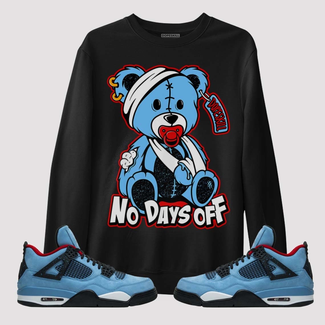 Cactus Jack 4s Dopeskill Unisex Sweatshirt Hurt Bear Graphic - Etsy
