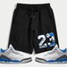 23 Graphic Men's Fleece Shorts Match Jordan 3 Racer Blue