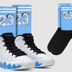 Powder Blue 9s DopeSkill Unisex Socks SPORT Graphic