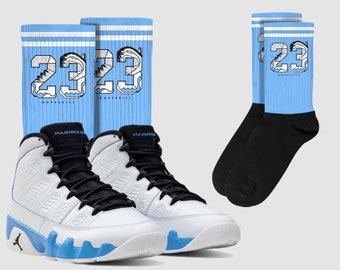 Powder Blue 9s DopeSkill Unisex Socks SPORT Graphic