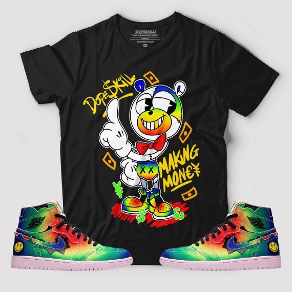 Match Jordan 1 J Balvin Tie Dye Rainbow 