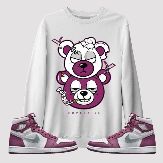 Dope Bear Sudadera Unisex Match Jordan 1 Retro High OG Burdeos | Etsy España