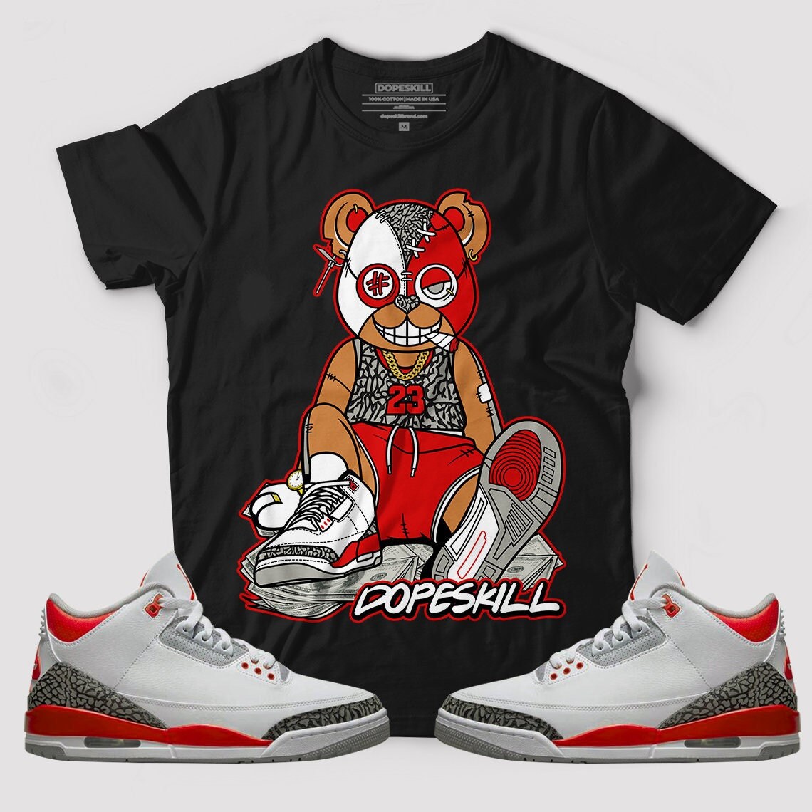 fire red graphic tee