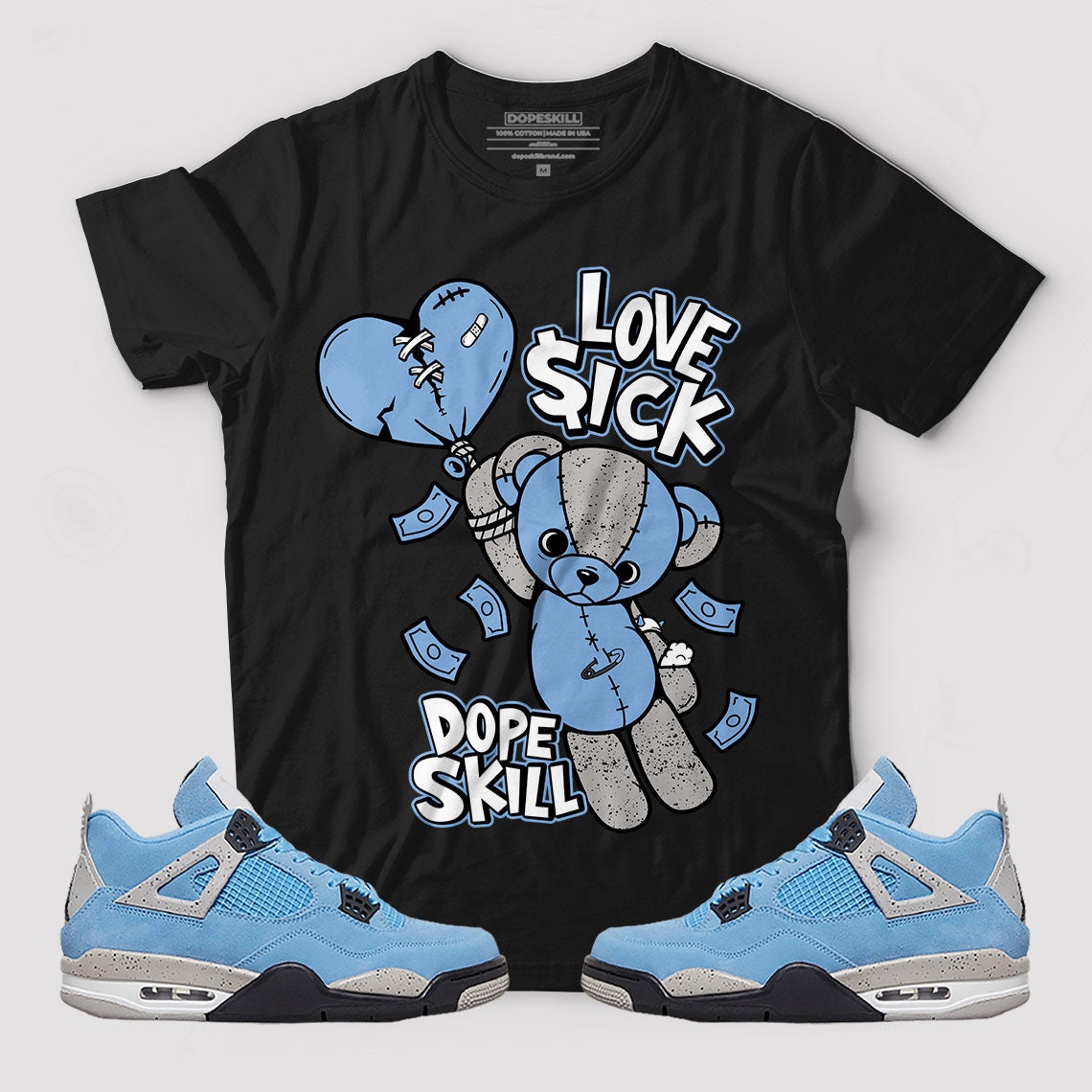 jordan 4 university blue t shirt