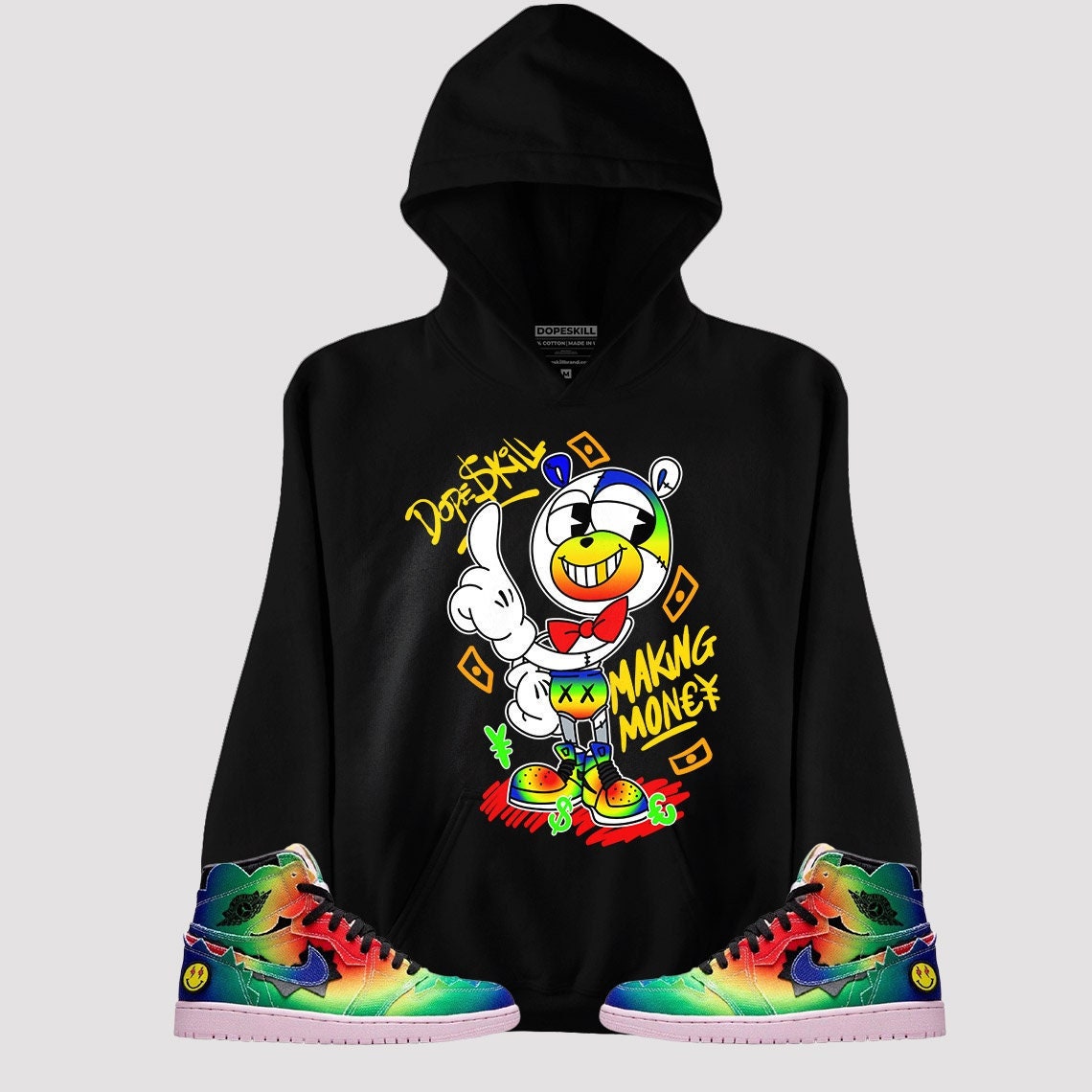 Match Jordan 1 J Balvin Tie Dye Rainbow 