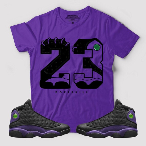 Gráfico 23-J13 para igualar Jordan 13 Court Purple Camiseta | Etsy España