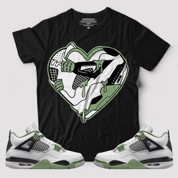 Seafoam 4s Dopeskill Unisex T-shirt Heart Jordan 4 Graphic - Etsy