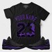 Your Name & No. 23 Graphic Tee to Jordan 13 Court Purple T-shirt