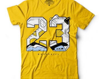 Set to match Jordan 6 Yellow Ochre DopeSkill Unisex Yellow T-shirt