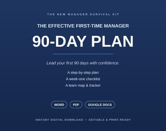 Forfait 90 jours pour premier manager | Liste de contrôle du nouveau leader, cahier d'exercices d'intégration (PDF Word)